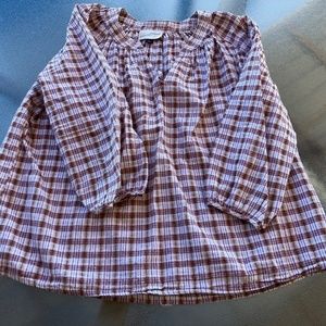 Women's Plaid Cotton Baby Doll Blouse.M. Good Con.